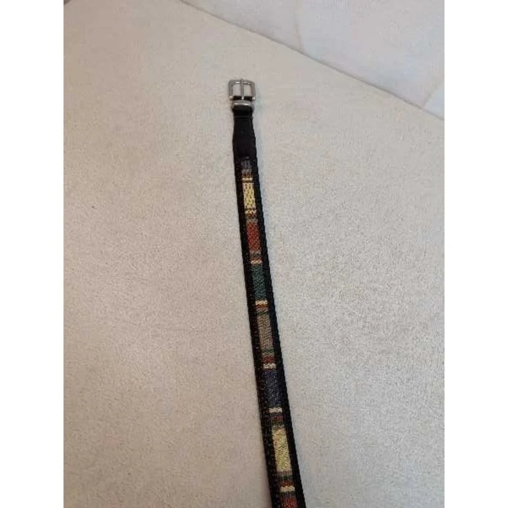 Columbia Sportswear Genuine Leather Woven Stripe Belt 40 Men's Casual Accessory